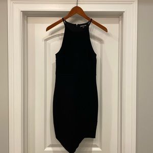 Express halter neck black mini dress
